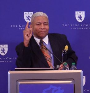 The Reverend Eugene Rivers III spoke at The King's College in New York City on February 5, 2018, about the legacy of Martin Luther King Jr. MLK