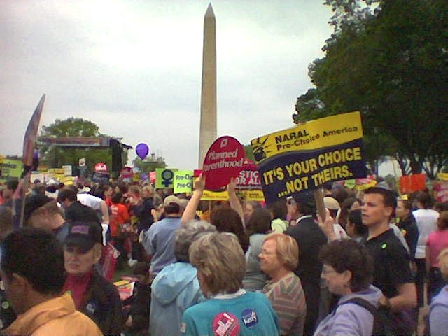 Women rally in Washington, DC.